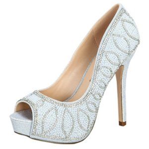 Women's Silver & Pearl Heels